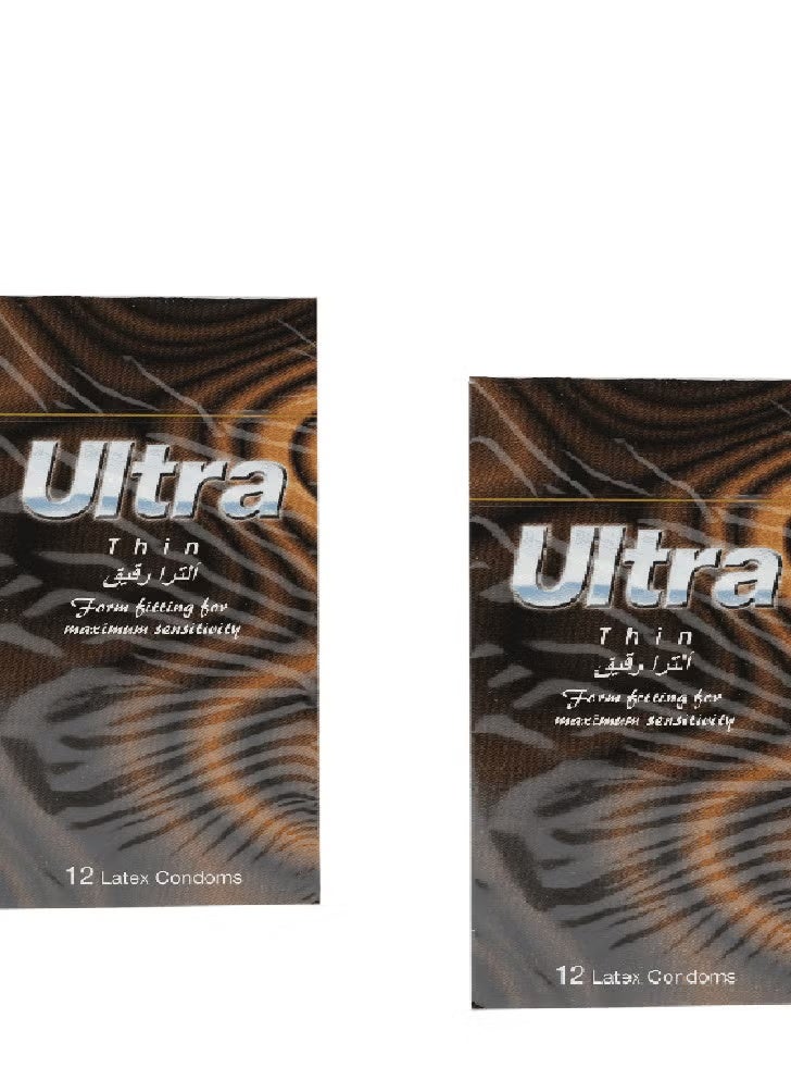 Ultra Pack Of 2 Ultra Thin Latex Condoms 12 Count - Image 2
